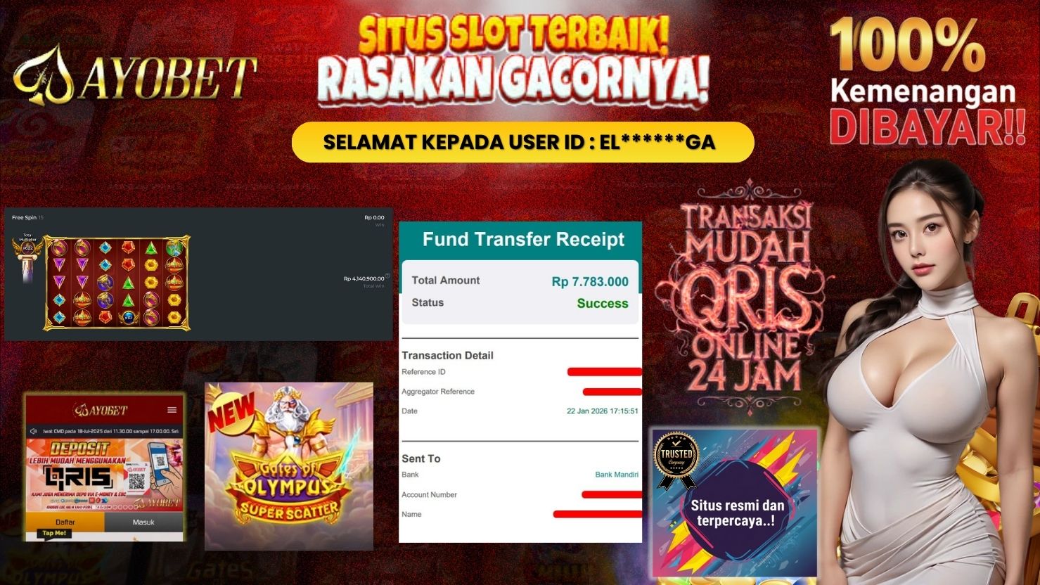 AYOBET JACKPOT SLOT GATES OF OLYMPUS SUPER SCATTER